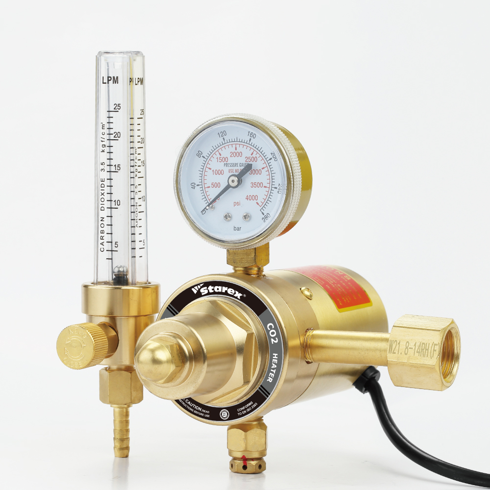 ทองเหลืองคุณภาพสูง CO2 เครื่องควบคุมเครื่องทำความร้อน Flowmeter