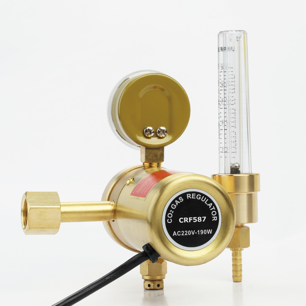 ทองเหลืองคุณภาพสูง CO2 เครื่องควบคุมเครื่องทำความร้อน Flowmeter